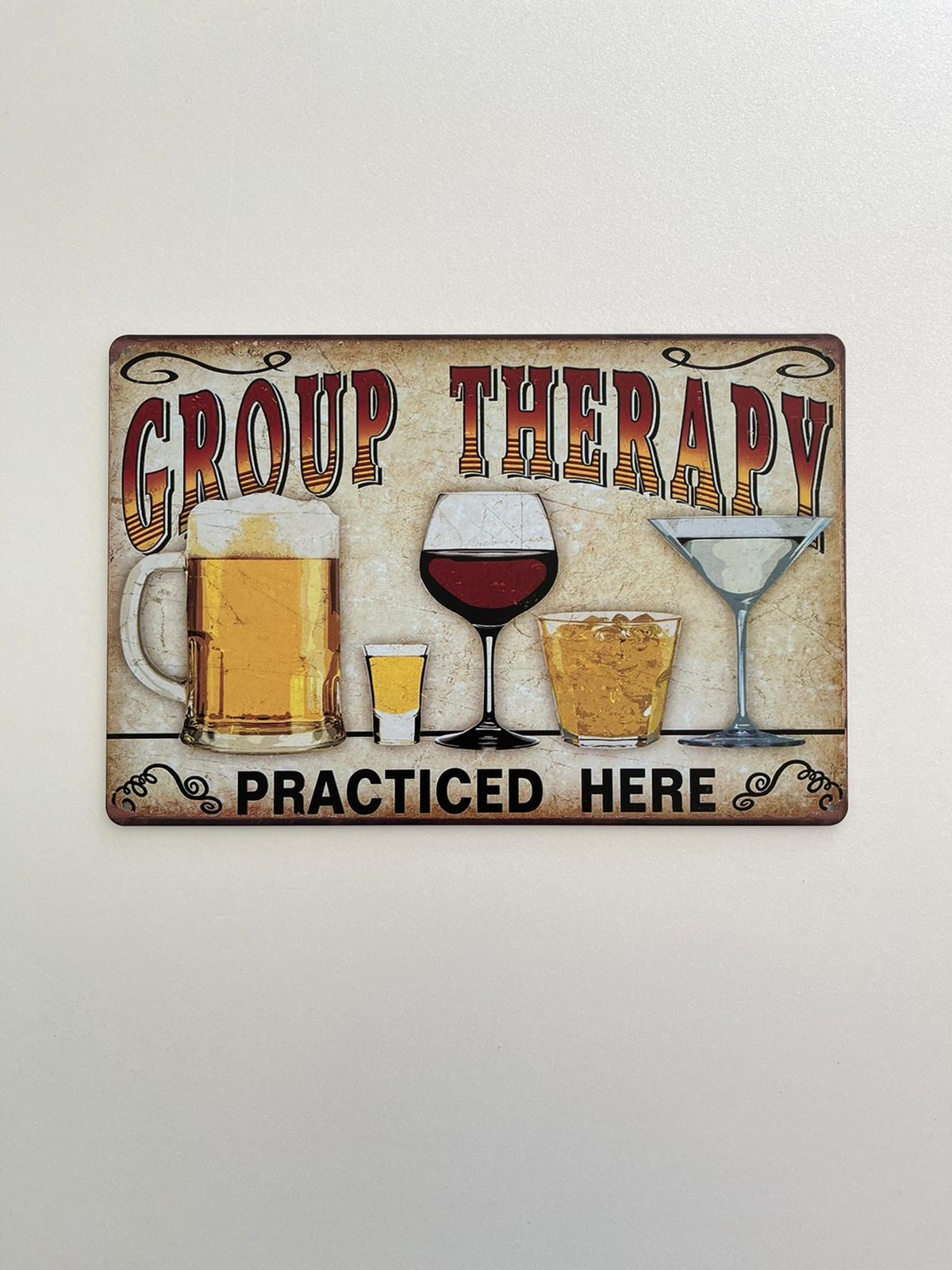 PLAQUE MÉTAL THERAPY 30X20 CM - PLAQUE DECORATIVE - ANIMAUX-RESINE.FR