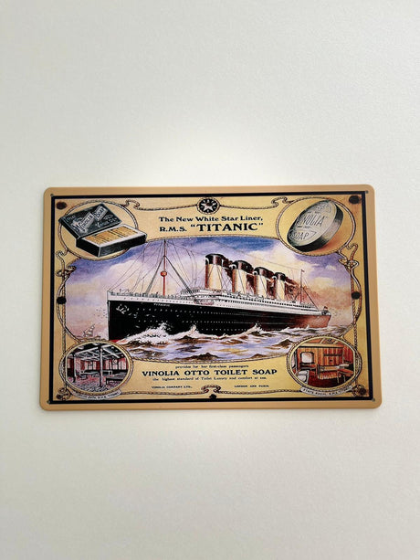 PLAQUE MÉTAL TITANIC 30X20 CM - PLAQUE DECORATIVE - ANIMAUX-RESINE.FR