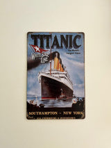 PLAQUE MÉTAL TITANIC WHITE 30X20 CM - PLAQUE DECORATIVE - ANIMAUX-RESINE.FR