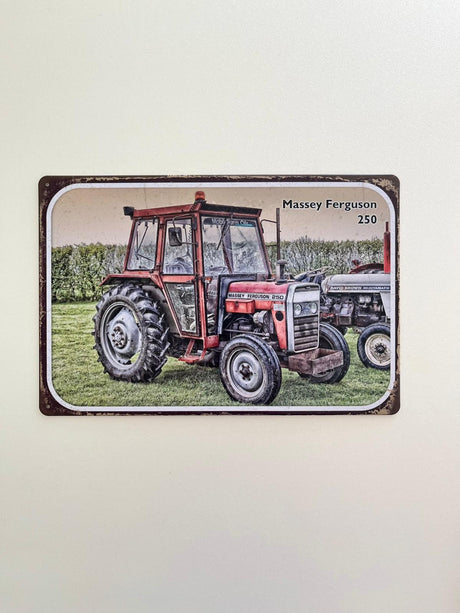 PLAQUE MÉTAL TRACTEUR 30X20 CM - PLAQUE DECORATIVE - ANIMAUX-RESINE.FR