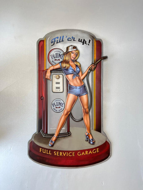 PLAQUE PIN-UP MÉTAL FILL UP 70X45 CM - PLAQUE DECORATIVE - ANIMAUX-RESINE.FR