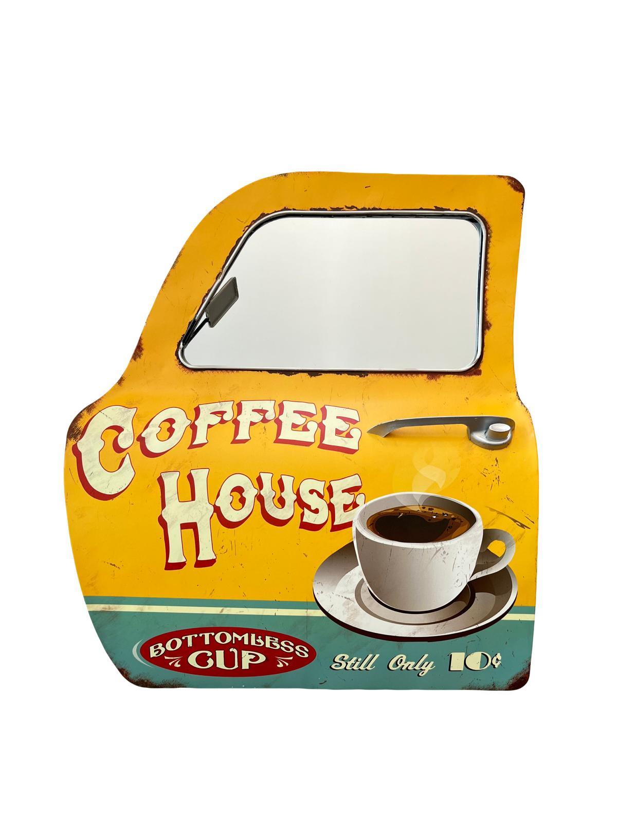 PORTIÈRE MÉTAL COFFEE HOUSE H.50CM - PORTIÈRE DECORATIVE - ANIMAUX-RESINE.FR